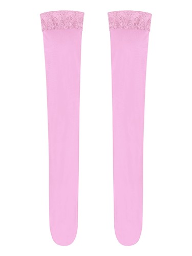 Sexy Damen Hochglanz Spitze Oberschenkel hohe Strümpfe Stay Up Öl glänzend durchsichtig Strumpfhose - Bild 147 von 151