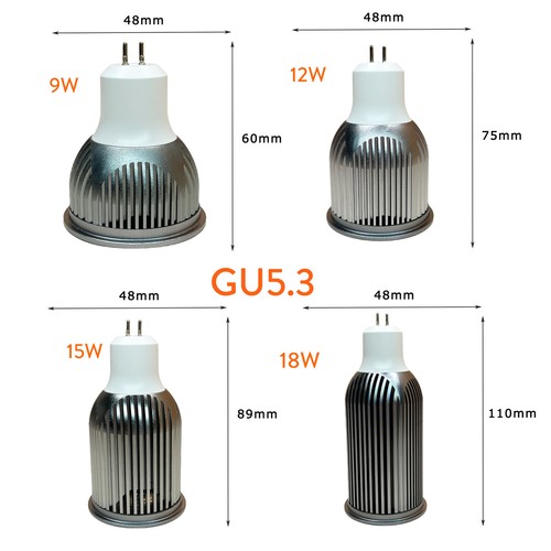9w -18w dimmable led spotlight bulb home lamp on the batteryb22 cob gu5.3 warm - Picture 12 of 15