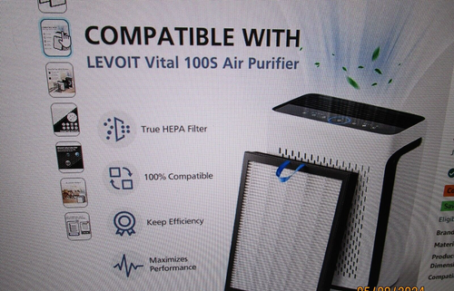 New Levoit Vital 100S Replacement Filter True Hepa & Carbon Filtration Sealed - Picture 7 of 10
