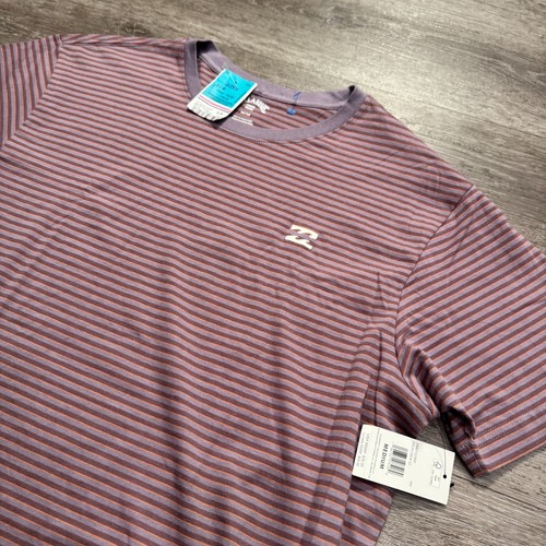 Billabong Shirt Mens Medium Tour Crew Neck Striped Skate Surf Casual Skater - Picture 2 of 10