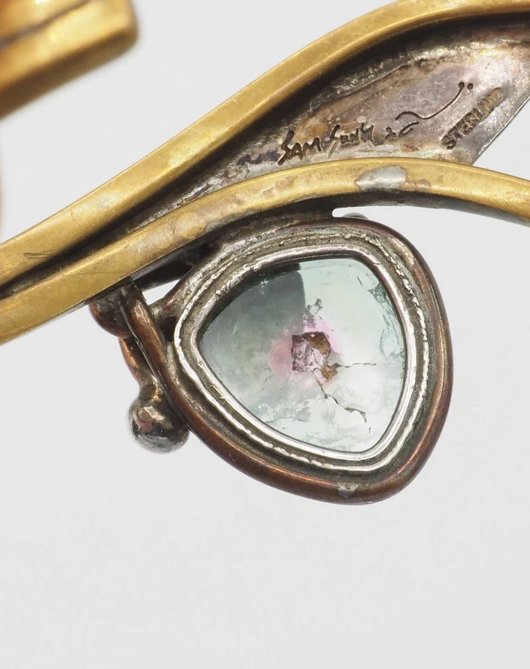 Sunz vintage? Brazalete Art Studio Sandía Turmalina Mezcla Metal Floral Foto 2 de 4