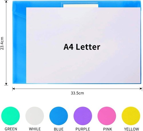 11 Stück Kunststoff Poly Ablage Umschläge Klar Dokument Ordner Brief A4 Format - Bild 4 von 4