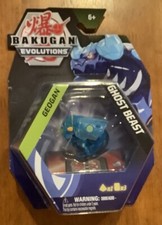 BAKUGAN EVOLUTIONS BLUE GEOGAN GHOST BEAST BAKU-ACTION FIGURE  2 ABILITY CARDS