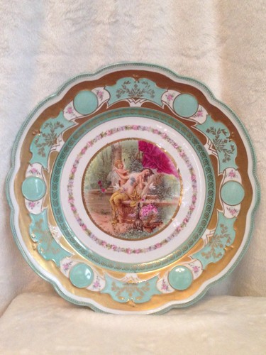 Antique 1800's MK Austria MORITZ ZDEKAUER Handpainted TOSCANA Plate Platter 12" - Picture 1 of 12