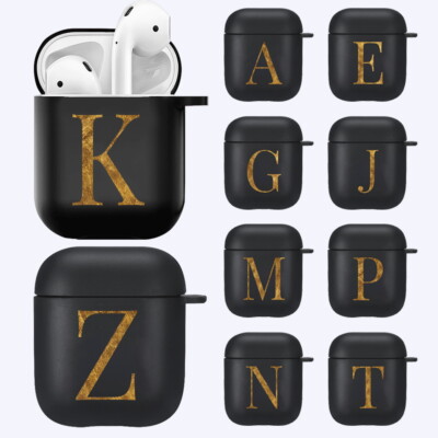 Initialer Name Kopfhörer Schutz Abdeckung passend für Apple AirPods 1./2. Gen Ladehülle