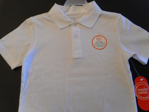 Boys Polo Shirts Dress Shirts Navy Blue Collared White Button up Clothes 4-5 - Picture 5 of 5