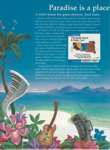 Vintage/Retro Philips Paradise Sound/Video Accelerator Card Print Ad Promo 1996 - Picture 3 of 5