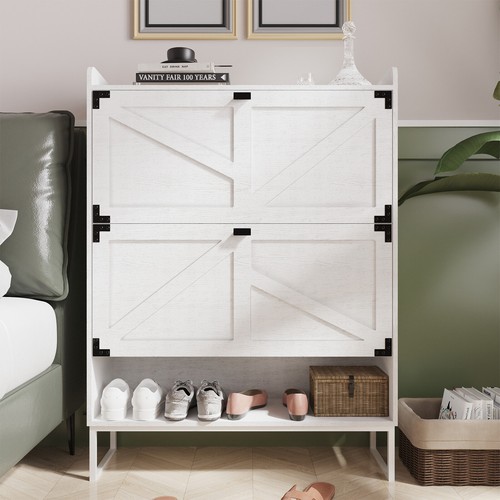 Shoe Cabinet with 2 Flip Drawers,Shoe Storage Cabinet for Entryway,Freestanding - Picture 10 of 12