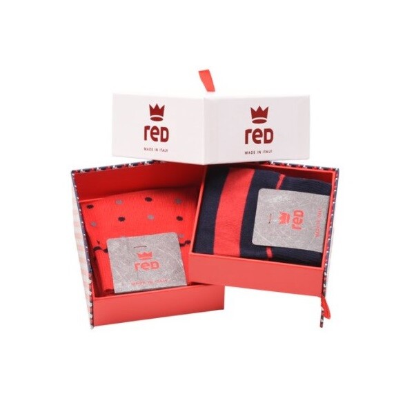 RED Secret Box с 2 парами носков, длинные мужские задницы, линейка и горошек, размер A