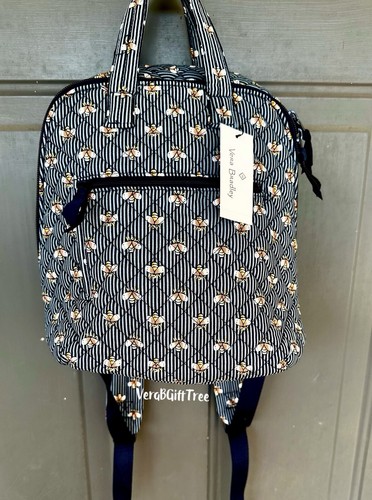 Vera Bradley Tote Mini Totepack BEES NAVY Blue Striped BEE Backpack NWT SEALED - Picture 2 of 6