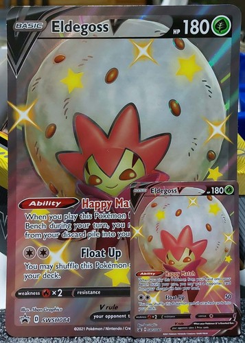 Pokemon Card Eldegoss V SWSH084 Holo Rare Black Star Promo Jumbo & Regular Cards - Picture 2 of 4