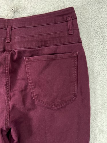 REFUGE Womens 12 Jeggings High Waisted Dark Red Jeans 3 Button Ladies 32x27 - Picture 10 of 10