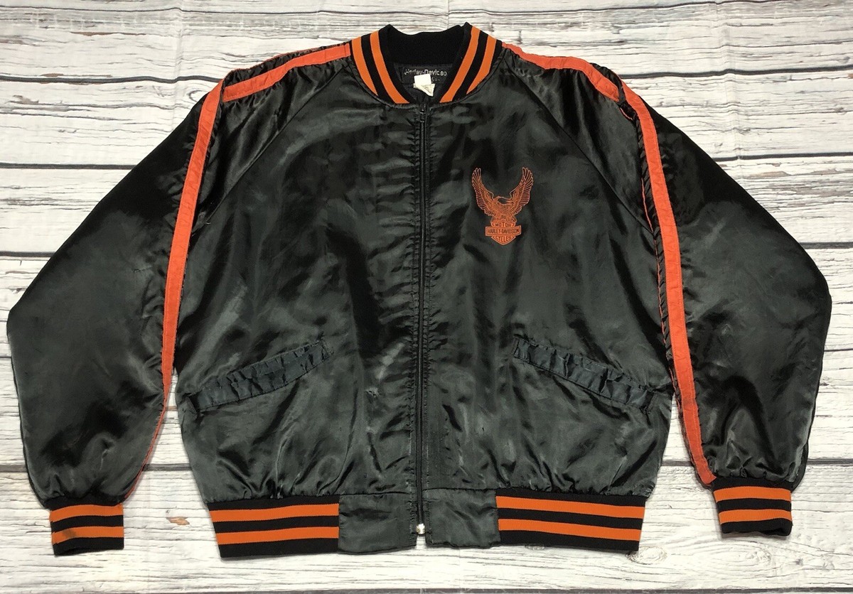 70's HARLEY-DAVIDSON ハーレーダビッドソン サテンジャケット Vintage 70's Harley Davidson Motorcycles Size XL Satin