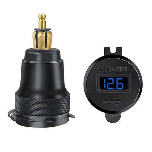 Motorcycle USB Charger Voltmeter Fast Charger QC3.0 Power Adapter For DIN Plug - 第 4/15 張圖片