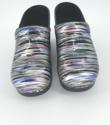 1111 Dansko Womens Professional Patent Clogs Striped Size 39 EU 8.5-9 US Medium - Picture 7 of 9