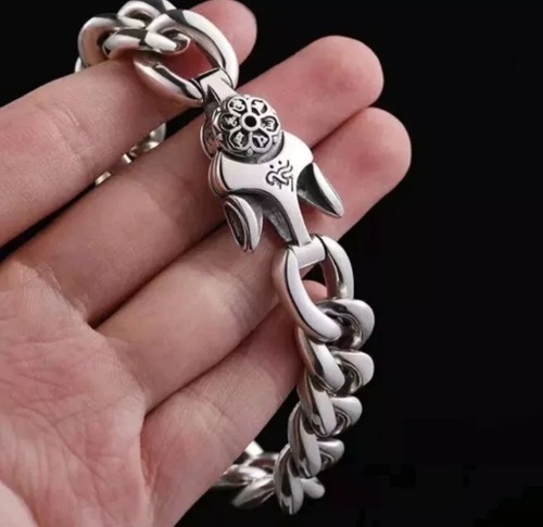 MENS Stainless Steel HEAVY WIDE 10mm Solid Steel Miami Cuban Curb Chain Bracelet - Picture 3 of 5