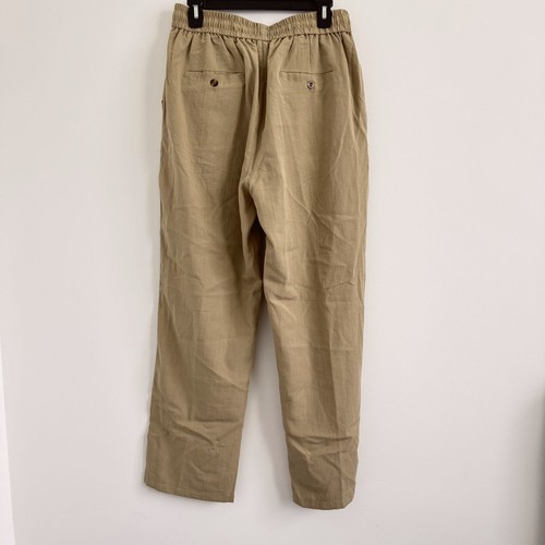 Pantalones informales de lino con cordón elástico playa verano iWoo para hombre talla L - Imagen 2 de 7