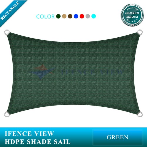 Ifenceview Green 12'x12'-12'x48' Rectangle Sun Shade Sail Patio Canopy Awning - Picture 14 of 46