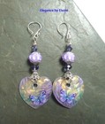 Lavender Butterflies Handmade Earrings Flowers Floral Nature OOAK — photo 2