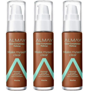 Almay Clear Complexion Make Myself Clear Makeup, 910 Mocha, 1 fl oz (3 Pack)