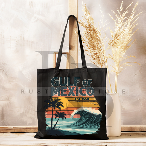 Vintage Tote Bag Summer Tote Bag Gulf of Mexico Tote Bag Retro Summer Bag