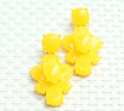 NEW AUTH J. CREW Candy gem drop earrings -Yellow Signed - Picture 2 of 2