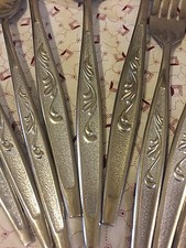 10 Piece Lot~Carlton Stainless Flatware Silverware Japan Texture Vintage/Antique