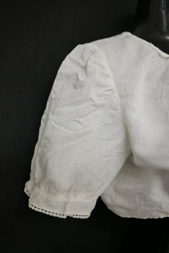Gr.48 Dirndlbluse weiß Bluse für Dirndl Baumwolle mit Spitze B10920 - Bild 3 von 4