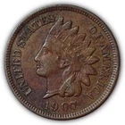 1907 Indian Head Cent Choice Extremely Fine XF+ Coin #21338