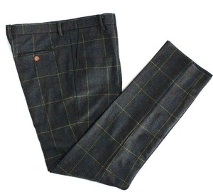 dark green tartan trousers