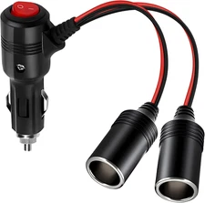 Car Cigarette Lighter Splitter Adapter, Wire with 15A Fuse, Auto DC Power