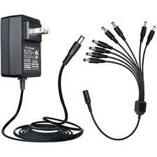 12V 3A Power Adapter with 8-Way Splitter Cable for CCTV LED Strips ETL Listed