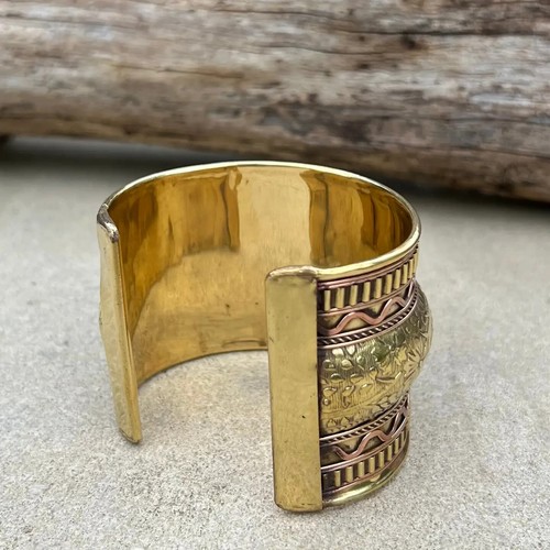 Brazalete Brazalete Artesanal Vintage Diseño Floral Boho Gitano Joyería Étnica - Imagen 2 de 16