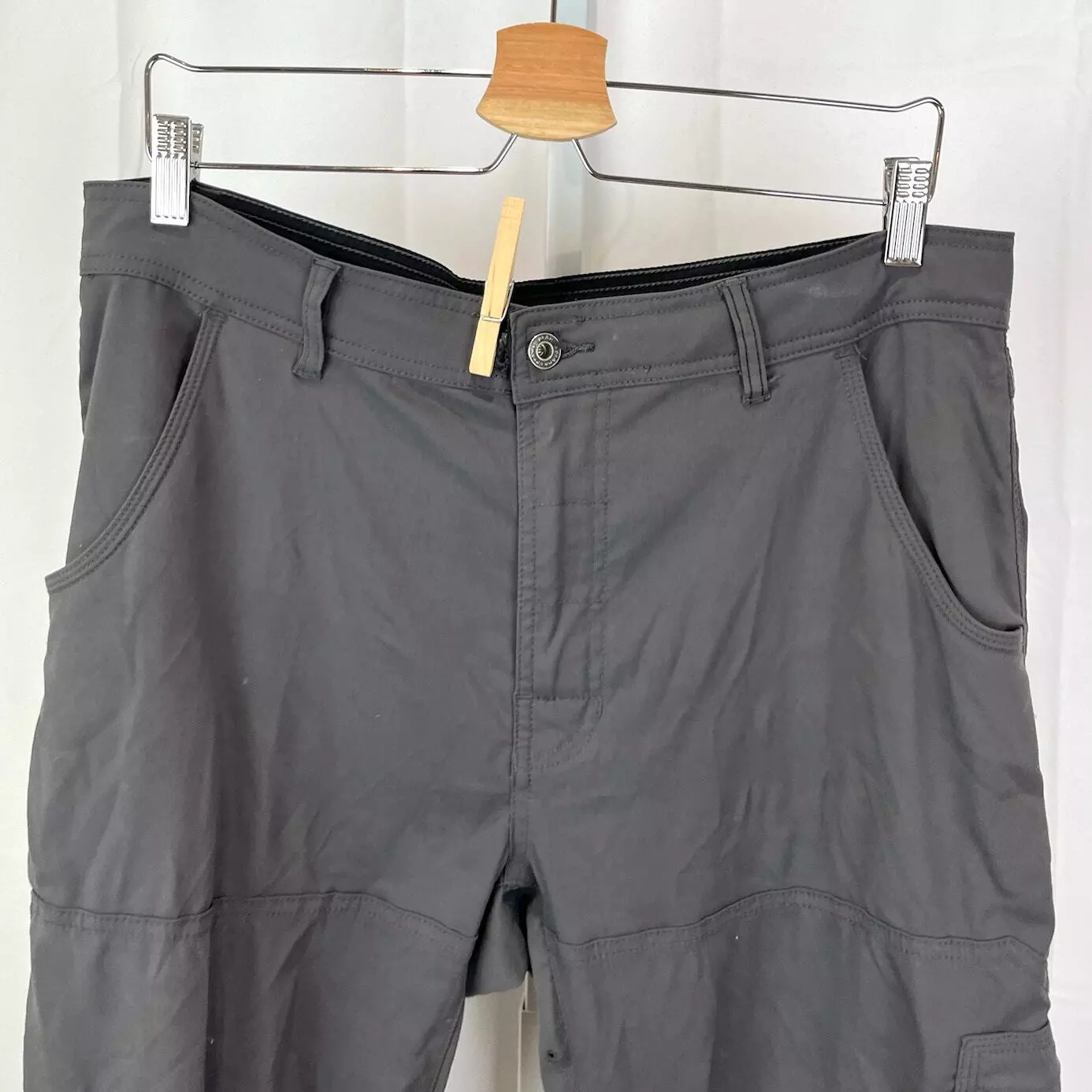 prana stretch zion zip fly roll up cargo nylon pants