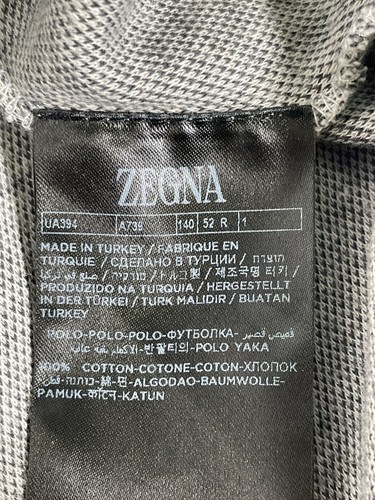 Zegna Gray Long Sleeve Collared Polo Shirt Men's LARGE 52 - Picture 9 of 10