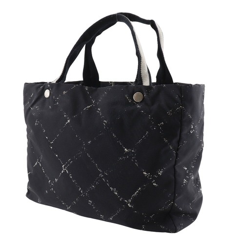 CHANEL A11833 Travel Line Tote MM Tote Bag black Nylon canvas Women - Picture 2 of 12