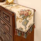 Jacquard Embroidery Table Runner Luxury European Home Coffee Decor Table Runner