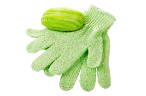 Linda Exfoliating Bath Gloves, Pack of 4 - Picture 6 of 7