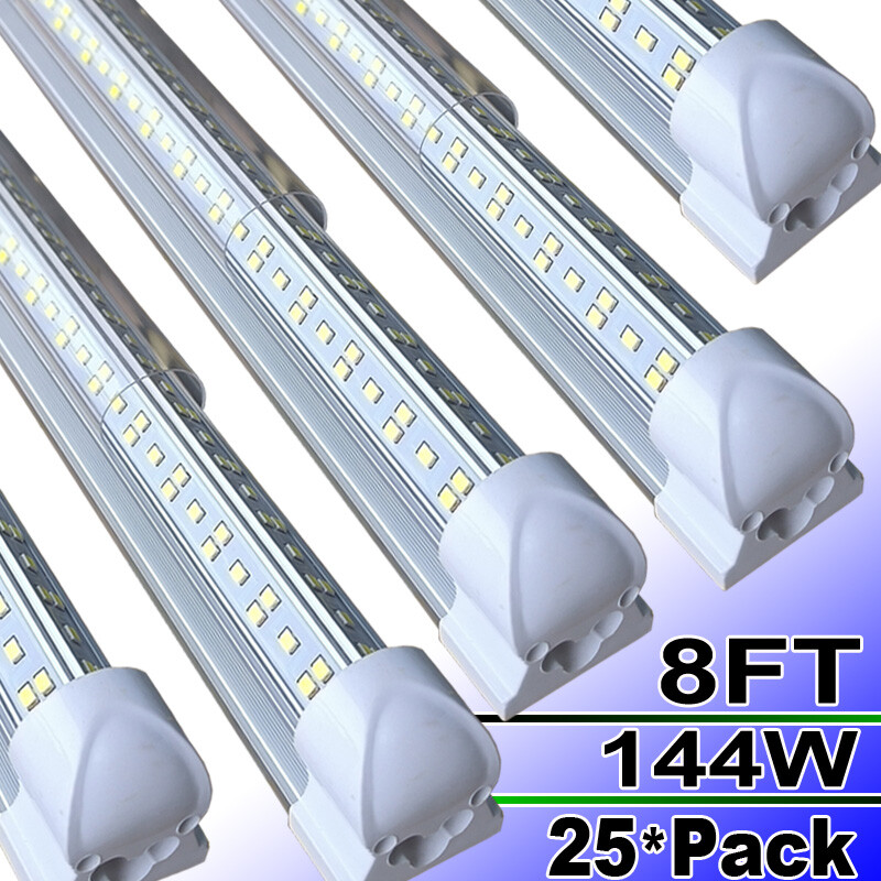led shop light 8ft 144w led Strip Lights 25PC Cold White LED Garage Lights 25pc