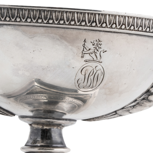 2 IMPORTANT BOINTABURET /HAMMERICH FRENCH 950 STERLING SILVER PEDESTAL SALTS - Picture 6 of 7