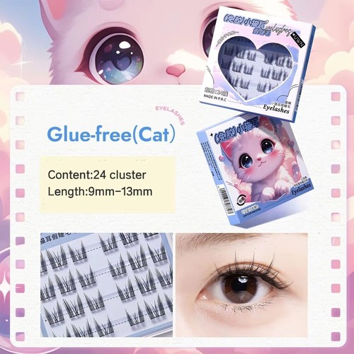 Niedliche Tiers erie Falsche Wimpern 4 Reihen Einzelne Cluster Wimpern - Picture 12 of 16