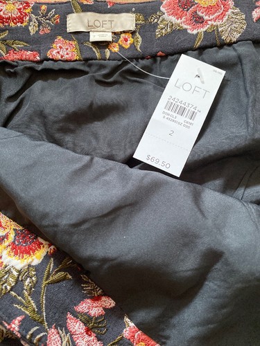 Loft Poppy Bloom Shift Skirt, Size 2, NWT - Picture 9 of 11