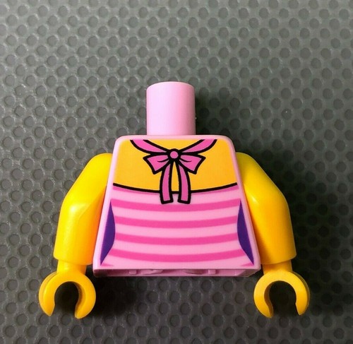 LEGO Minifigure Torso Female Top with Dark Pink Stripes and Flower Necklace (x1) - Picture 2 of 9
