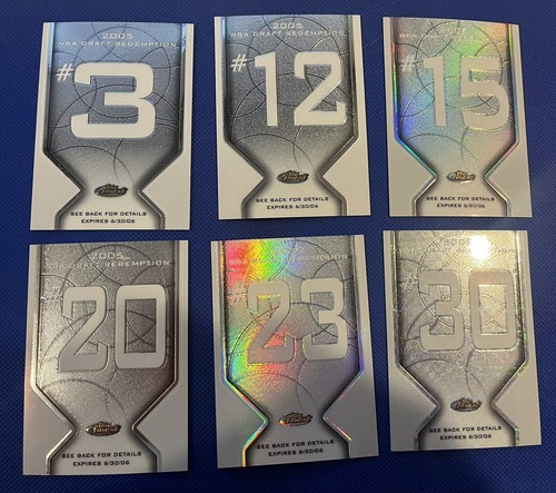 LOT (6) 2004-05 topps finest(expired Redemptions) X-Fractor, Refractor & Base - Picture 1 of 2