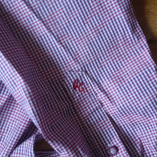 Robert Graham Mens Large Purple Flip Cuff Long Sleeve Button Up Gingham Pattern - Picture 8 of 10