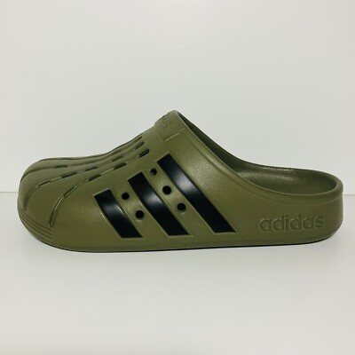 Adidas Size Clog Slides Sandals Khaki Green Black Adilette Casual Shoes  UK