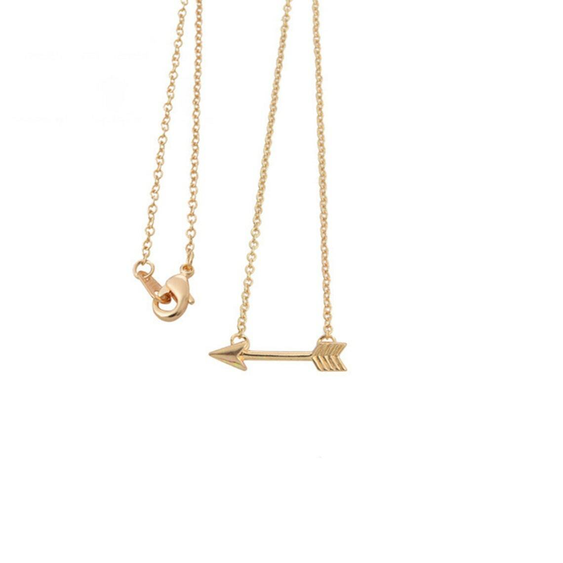Silver or Gold Plated Cupid s Arrow Necklace Pendant Black Widow