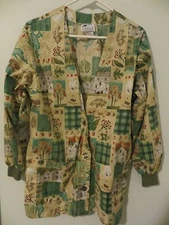 SCRUB UNIFORM TOP    SMALL   Long Sleeve  Button Down   G.A.L.S. Brand    EUC 