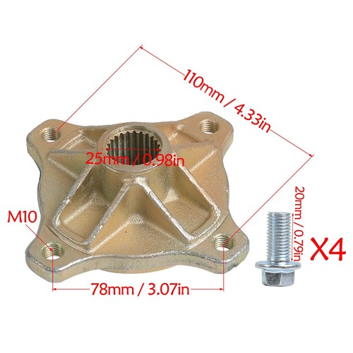 2pc 16x8-7 16X8X7 Tire & Rim Wheel + 24T Rear Axle Hub for ATV Go kart Buggy US - Picture 6 of 7