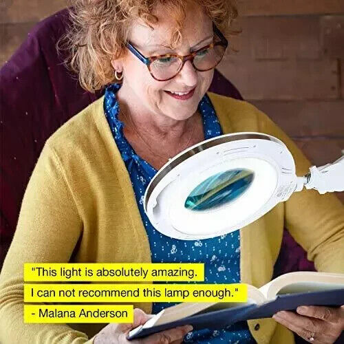 LightView Pro 6 Wheel Rolling Base Magnifying Floor Lamp - Magnifier Bright LED - Bild 6 von 9